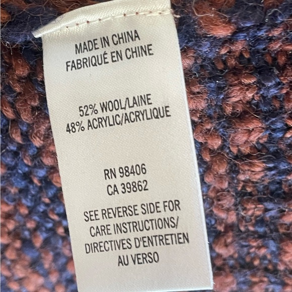 Theory Brown and Navy Stripped Sweater Size Small Petite. - Picture 5 of 6